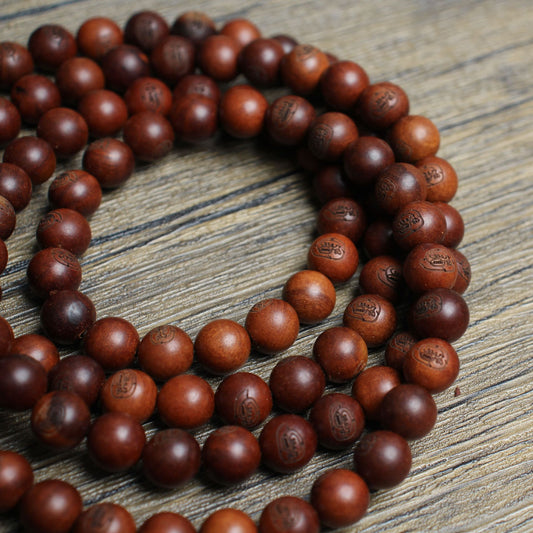 Lightning-Struck Jujube Wood 108-Bead Mala | 8mm Hand-Carved Mantra Beads for Spiritual Balance & Cultural Significance