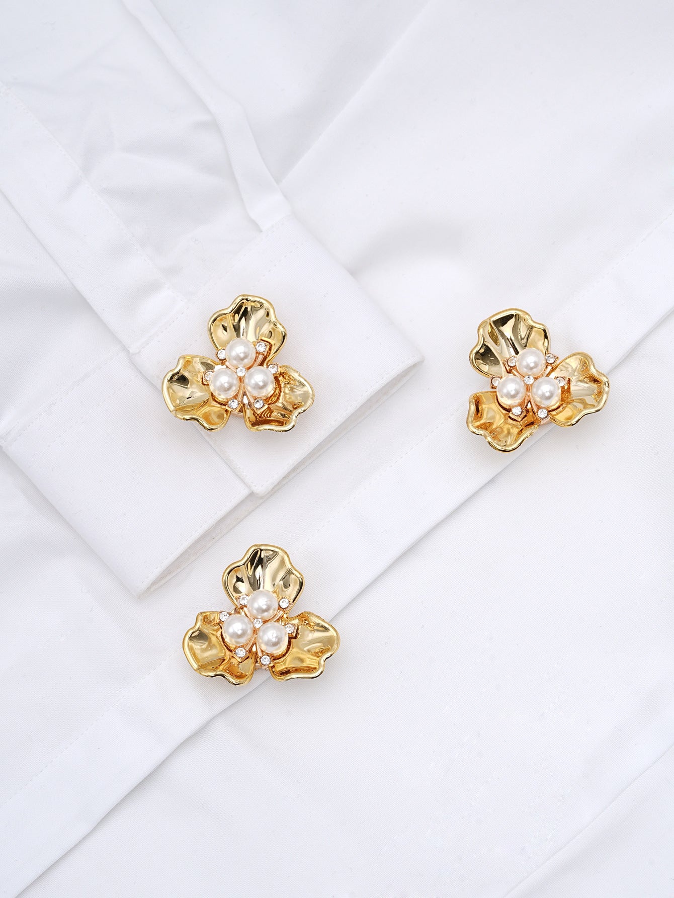 New Chinese Style 3 - Petal Flower Shirt Button Cover | Decorative Cufflink - Style Button for Evening Parties & Formal Events