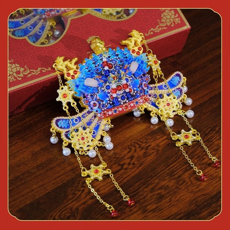 Ming Dynasty Phoenix Crown Fridge Magnet – Imperial Dragon & Kingfisher Feather Replica, Forbidden City Souvenir