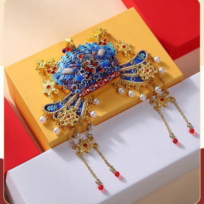 Ming Dynasty Phoenix Crown Fridge Magnet – Imperial Dragon & Kingfisher Feather Replica, Forbidden City Souvenir