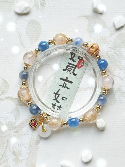 Sugar Heart Agate Half-Sugar Bracelet | Gold Foil Glass Design | Panjiayuan Premium Quality 2026 | New Chinese Style