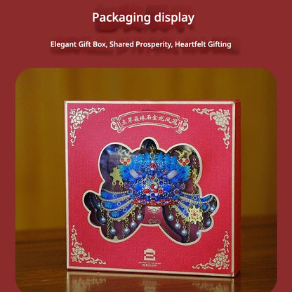 Ming Dynasty Phoenix Crown Fridge Magnet – Imperial Dragon & Kingfisher Feather Replica, Forbidden City Souvenir