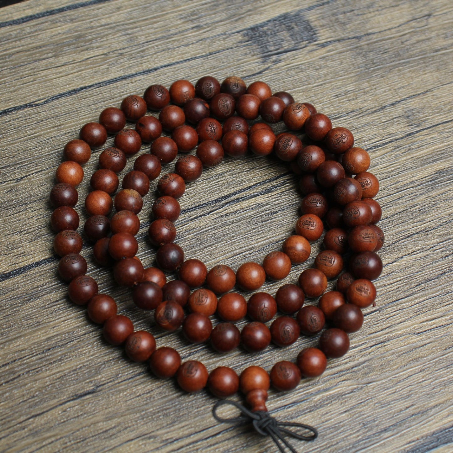 Lightning-Struck Jujube Wood 108-Bead Mala | 8mm Hand-Carved Mantra Beads for Spiritual Balance & Cultural Significance