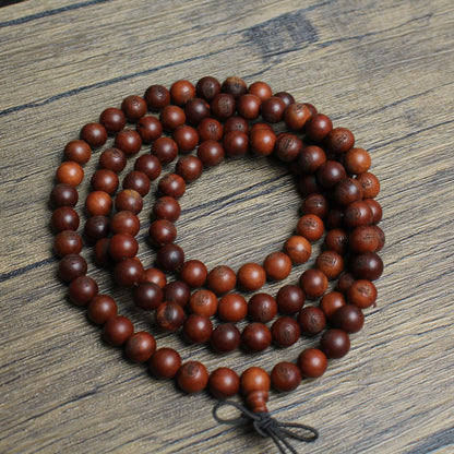 Lightning-Struck Jujube Wood 108-Bead Mala | 8mm Hand-Carved Mantra Beads for Spiritual Balance & Cultural Significance