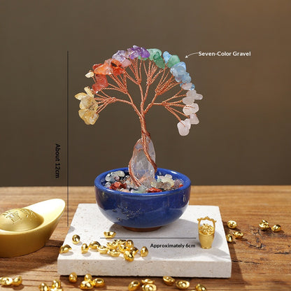 Crystal Money Tree Ornament | Handmade Gemstone Tree for Positive Energy & Good Luck (7 Colours)