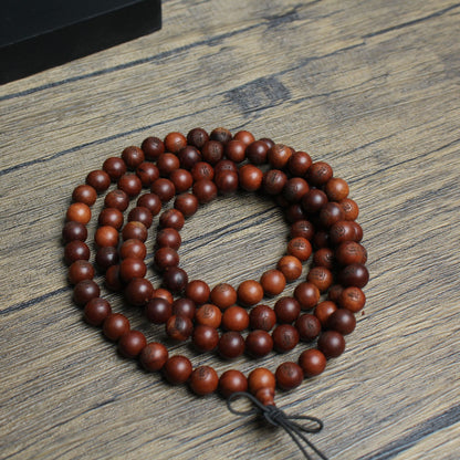 Lightning-Struck Jujube Wood 108-Bead Mala | 8mm Hand-Carved Mantra Beads for Spiritual Balance & Cultural Significance