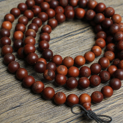 Lightning-Struck Jujube Wood 108-Bead Mala | 8mm Hand-Carved Mantra Beads for Spiritual Balance & Cultural Significance