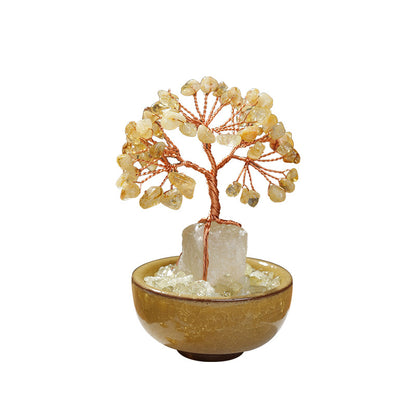 Crystal Money Tree Ornament | Handmade Gemstone Tree for Positive Energy & Good Luck (7 Colours)