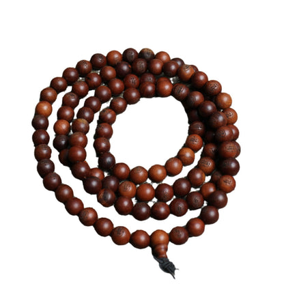 Lightning-Struck Jujube Wood 108-Bead Mala | 8mm Hand-Carved Mantra Beads for Spiritual Balance & Cultural Significance