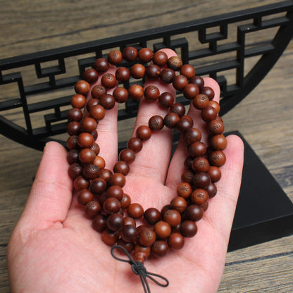 Lightning-Struck Jujube Wood 108-Bead Mala | 8mm Hand-Carved Mantra Beads for Spiritual Balance & Cultural Significance