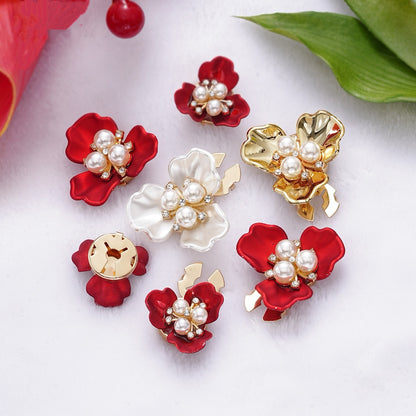 New Chinese Style 3 - Petal Flower Shirt Button Cover | Decorative Cufflink - Style Button for Evening Parties & Formal Events