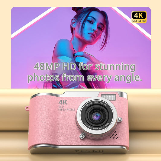 2026 New 4K Digital Camera - Beginner CCD-Style Retro Cam - Ultra HD Flip Screen for Vlogging & Selfies - Compact Pocket Camera