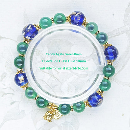 Sugar Heart Agate Half-Sugar Bracelet | Gold Foil Glass Design | Panjiayuan Premium Quality 2026 | New Chinese Style