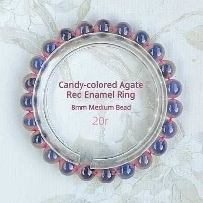 Sugar Heart Agate Bracelet | Half-Sugar Solid Color Small Beads | Beijing Temple Style | Exquisite Classic Design | 8mm Medium Beads, Blue