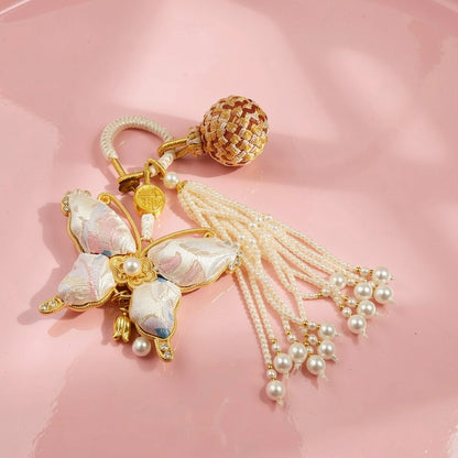Pink Song Brocade Butterfly Charm | Versatile Keychain, Bag & Phone Accessory (Palace-Inspired)