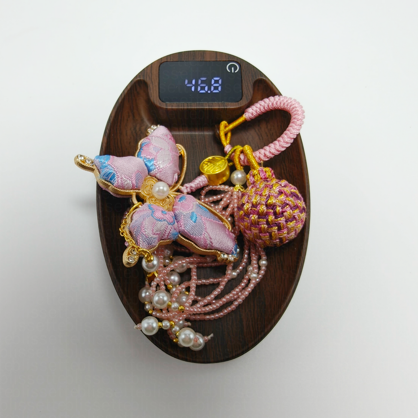 Pink Song Brocade Butterfly Charm | Versatile Keychain, Bag & Phone Accessory (Palace-Inspired)