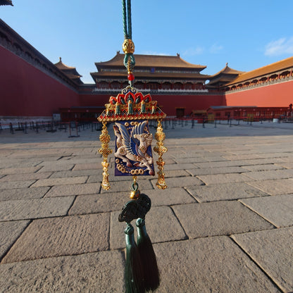 Palace-Inspired Horse Car Hanging Ornament | Traditional Craft for Positive Journey & Cultural Elegance