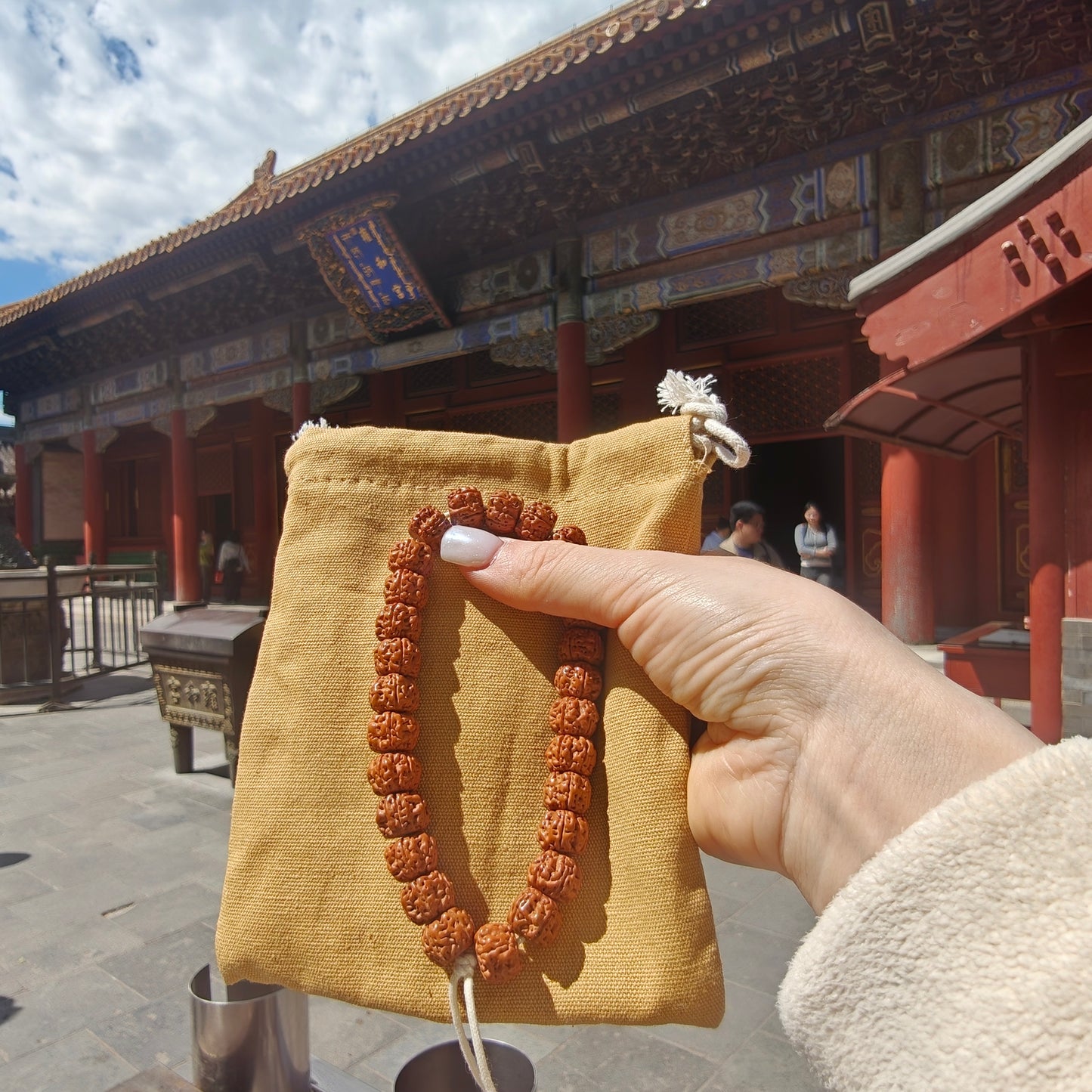 Temple-Inspired Rudraksha Mala Bracelet | Handcrafted for Mindfulness & Inner Peace, 10.5–11mm Beads, 27 Beads