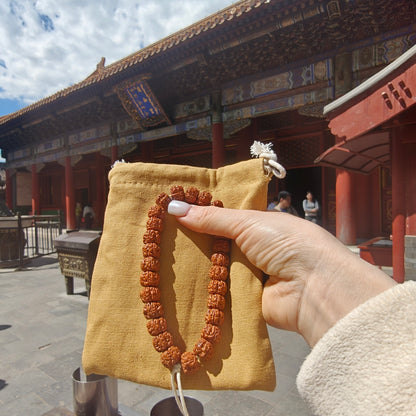 Temple-Inspired Rudraksha Mala Bracelet | Handcrafted for Mindfulness & Inner Peace, 10.5–11mm Beads, 27 Beads