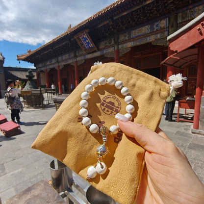 10mm Porcelain Beaded Bracelet | Temple-Inspired Non-Tarnish Charm for Calm & Balance (White/Pink/Blue)