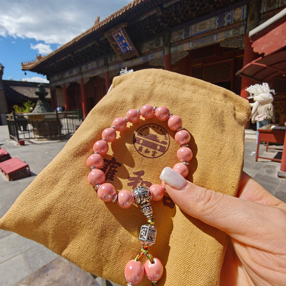 10mm Porcelain Beaded Bracelet | Temple-Inspired Non-Tarnish Charm for Calm & Balance (White/Pink/Blue)
