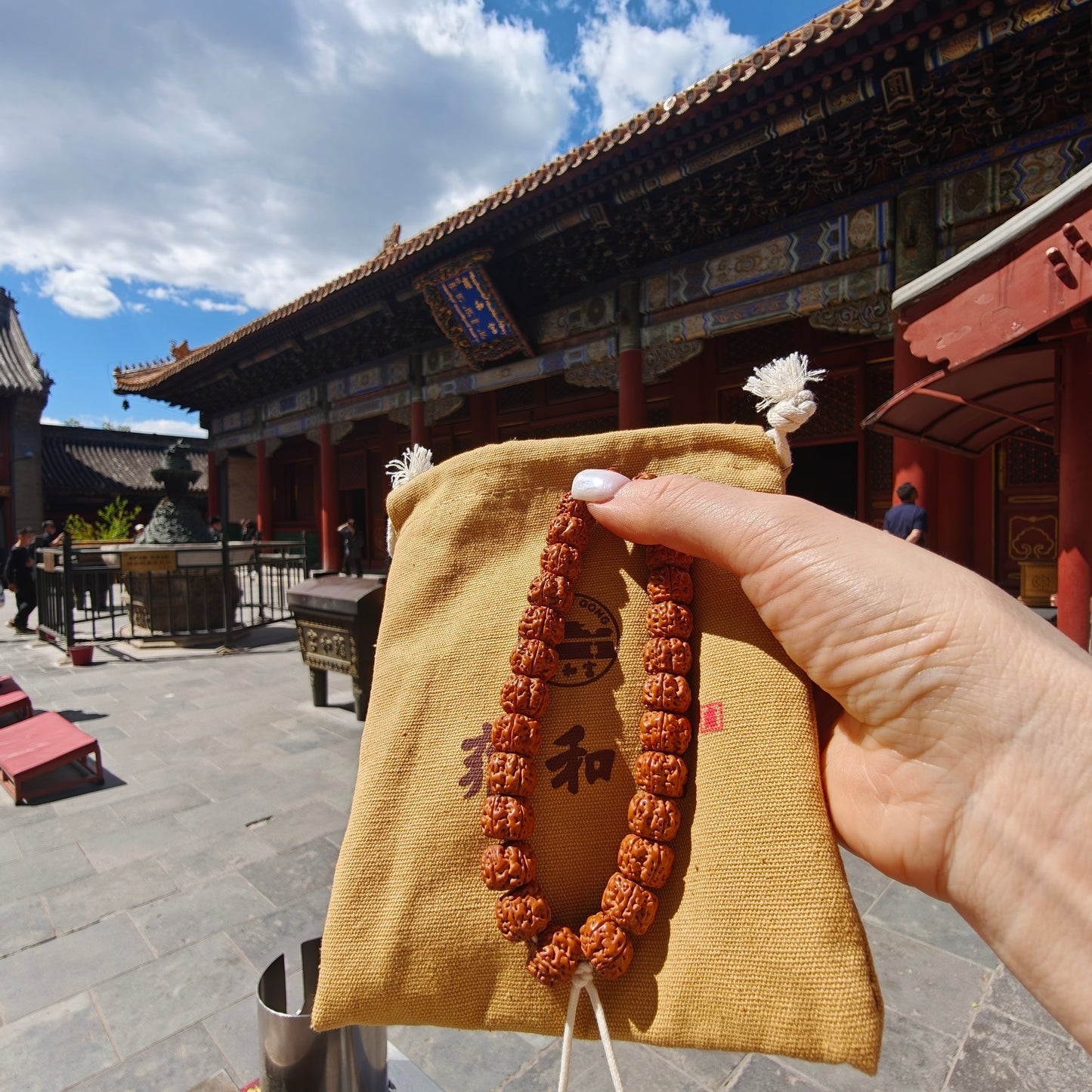 Temple-Inspired Rudraksha Mala Bracelet | Handcrafted for Mindfulness & Inner Peace, 10.5–11mm Beads, 27 Beads