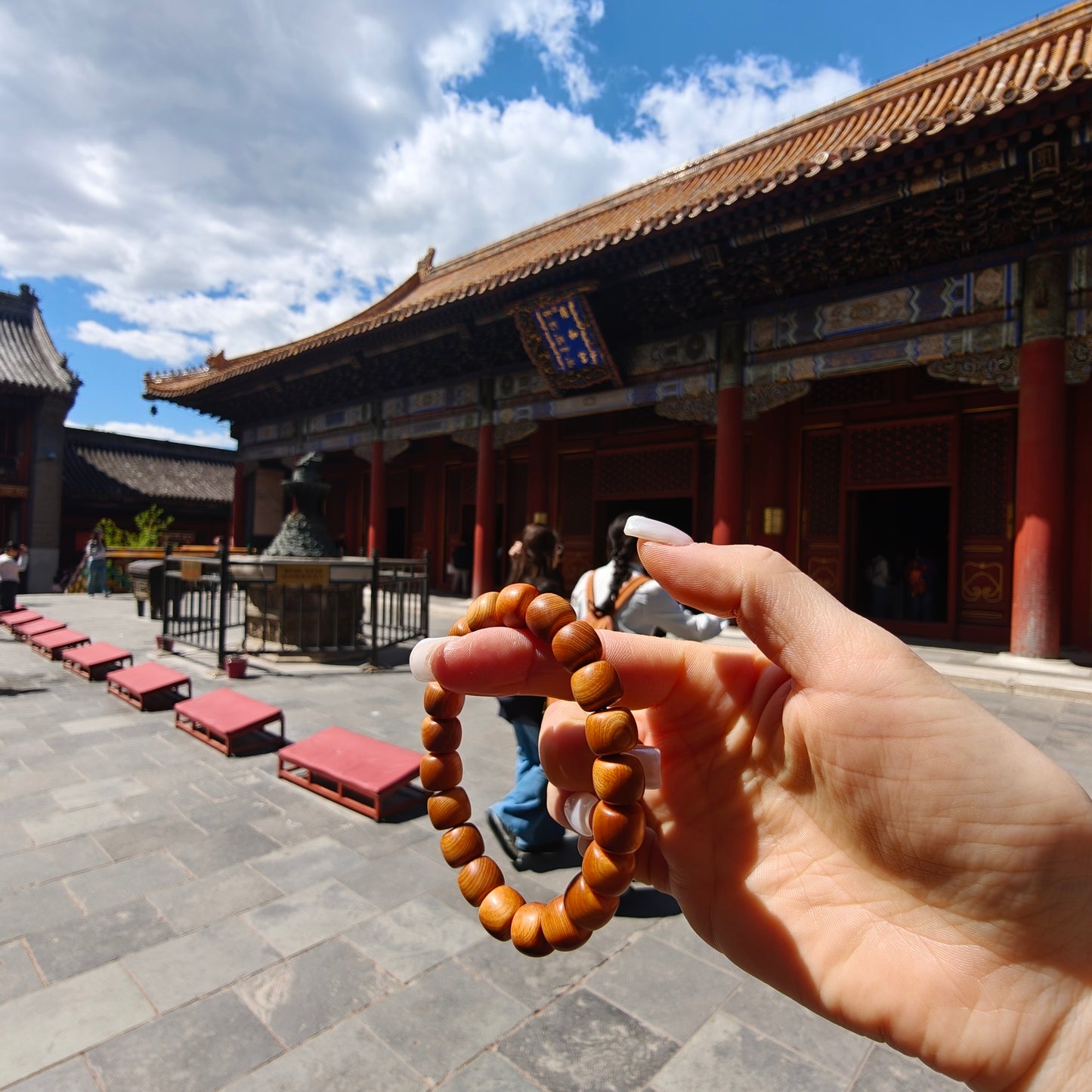 Natural Cypress Wood Bracelet (10.5mm) | Temple-Inspired Mindful Wear for Calm & Balance