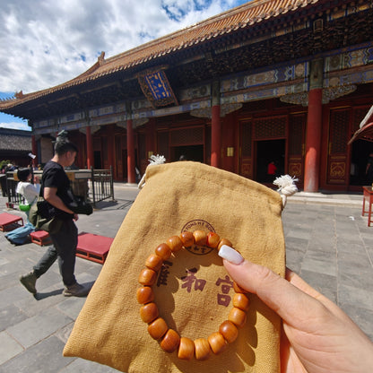 Natural Cypress Wood Bracelet (10.5mm) | Temple-Inspired Mindful Wear for Calm & Balance