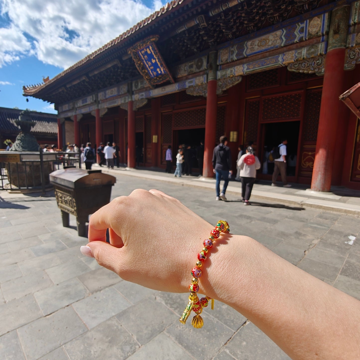 Lucky Enamel Beaded Bracelet | Temple - Inspired Cloisonné Jewelry