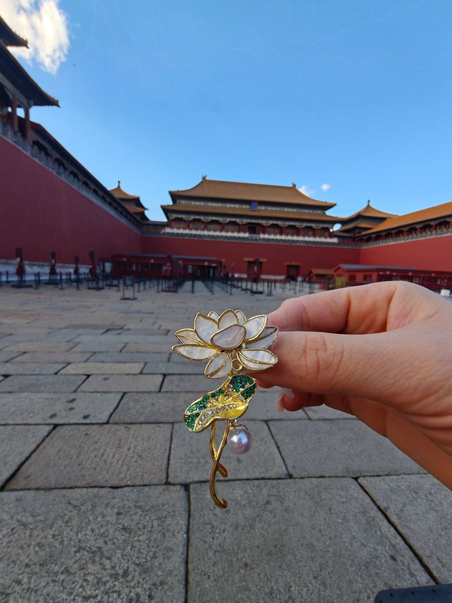 Elegant Lotus Flower Brooch | Palace-Inspired Design for Calm & Positive Energy