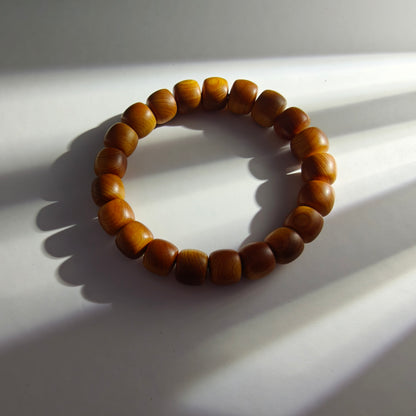 Natural Cypress Wood Bracelet (10.5mm) | Temple-Inspired Mindful Wear for Calm & Balance
