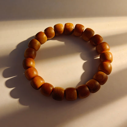 Natural Cypress Wood Bracelet (10.5mm) | Temple-Inspired Mindful Wear for Calm & Balance