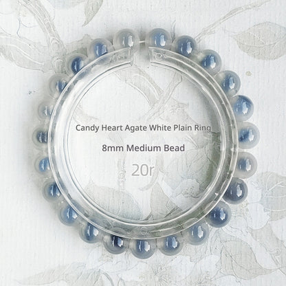 Sugar Heart Agate Bracelet | Half-Sugar Solid Color Small Beads | Beijing Temple Style | Exquisite Classic Design | 8mm Medium Beads, Blue