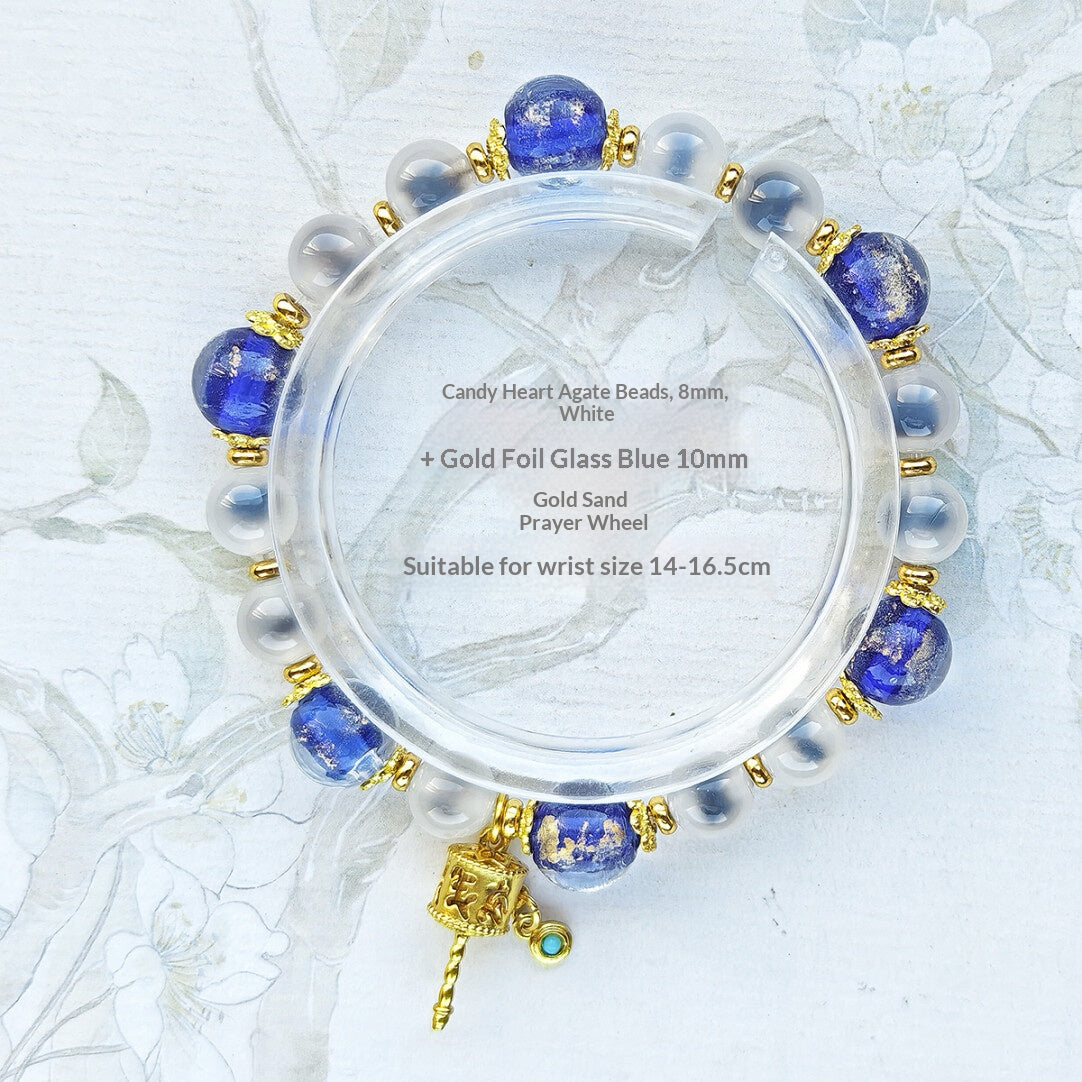 Sugar Heart Agate Half-Sugar Bracelet | Gold Foil Glass Design | Panjiayuan Premium Quality 2026 | New Chinese Style